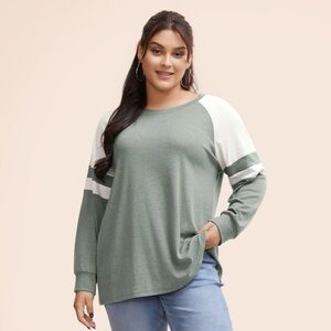 2/$30 💥🆕 BloomChic Colorblock Stitch LS Raglan Casual T-Shirt | 18-20 | 3194